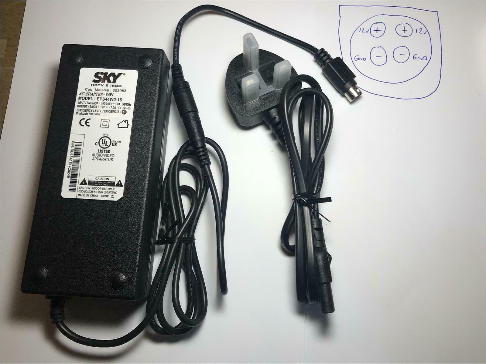 New SKY 603983 EPS44W0-16 AC Adapter 12V 7A 4 Pin power supply
